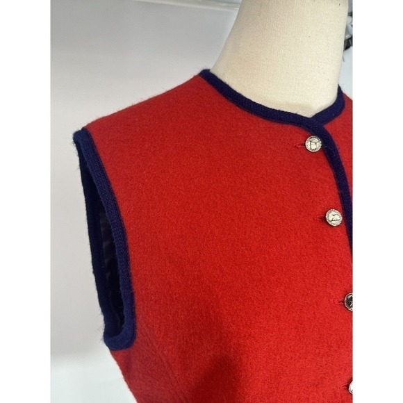Vintage Lanz Originals Women’s Vest Size 13 Red Wool Blend - Picture 16 of 16